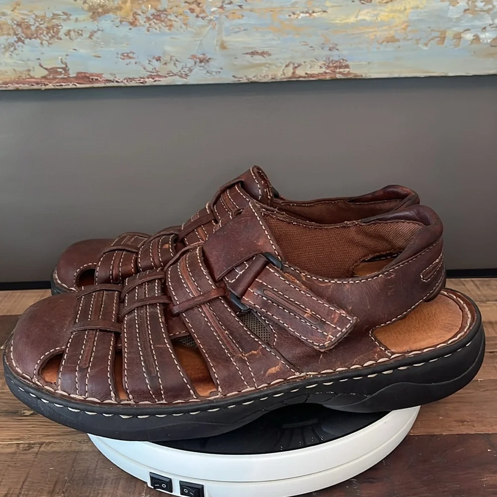 Men's Brown Leather Sandals (10)